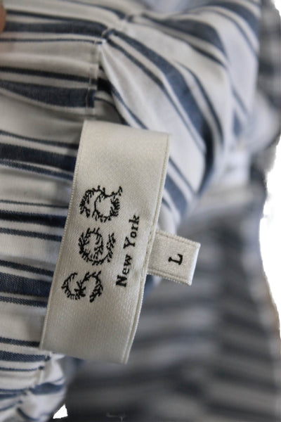 Sea New York Womens White Striped Cotton Pajama Pants Size L
