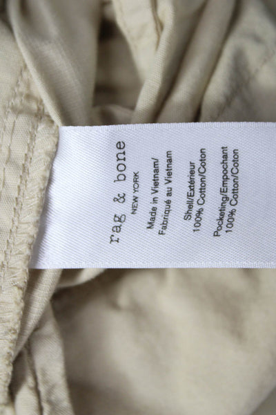 Rag & Bone Women Cargo Pants Beige Cotton Zip Inseam 27 Size 6
