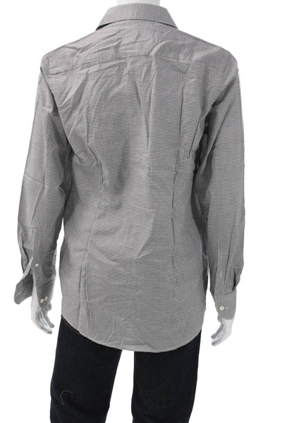 Eton Mens Collared Check Button Long Sleeve Cotton Shirt Size L