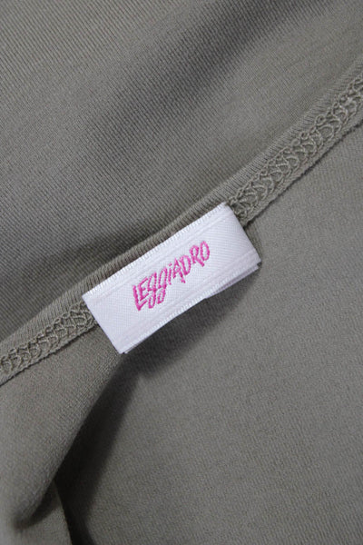 Leggiadro Womens Basic Sleeveless Scoop Neck Polyester Gray Tank Top Size S