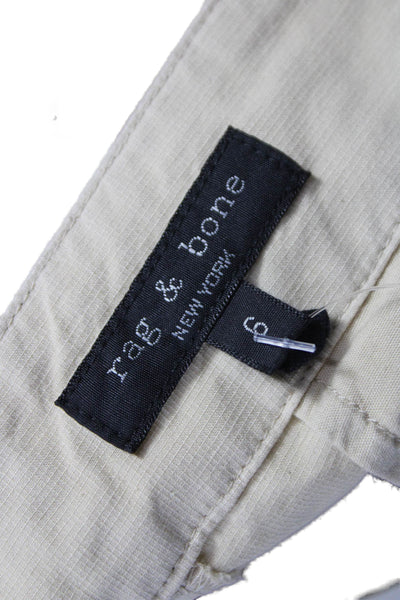 Rag & Bone Women Cargo Pants Beige Cotton Zip Inseam 27 Size 6