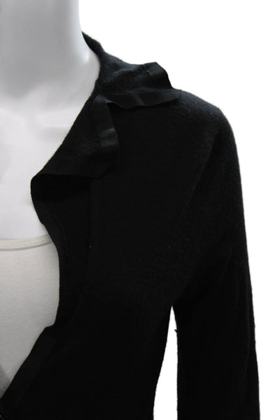 Lanvin Womens Cashmere V Neck Button Basic Jacket Black Size XS