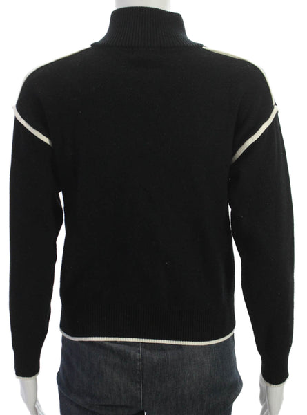 Monrow Womens Black Viscose Mock Neck Pullover Sweater Long Sleeve Size XS
