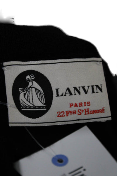 Lanvin Womens Cashmere V Neck Button Basic Jacket Black Size XS