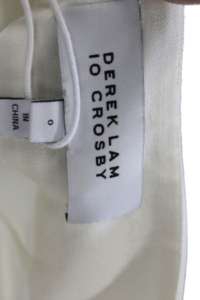 Derek Lam 10 Crosby Womens Dress Pants White Cotton Zip Size 0