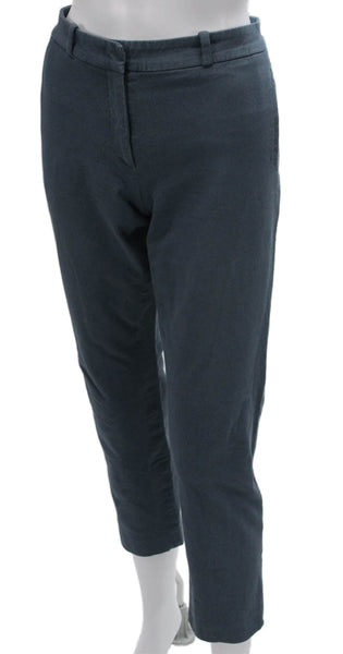 Joseph Women Dress Pants Blue Zip Viscose Cotton Stretch Size 42