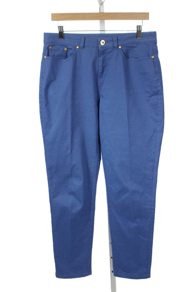 Brooks Brothers Women Chino Pants Blue Cotton Button Size 10
