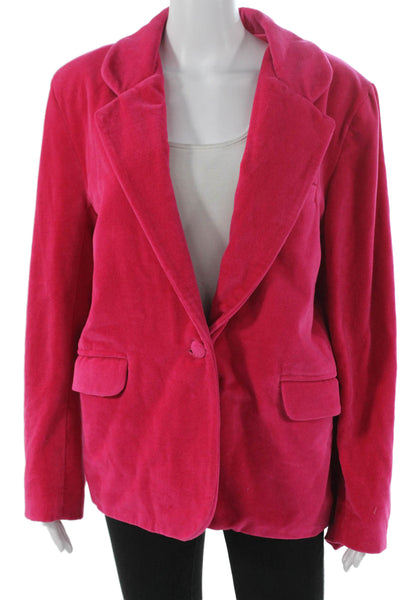 Cynthia Rowley Womens Basic Jacket Cotton Pink Button Long Sleeve Size M