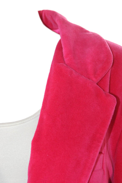 Cynthia Rowley Womens Basic Jacket Cotton Pink Button Long Sleeve Size M