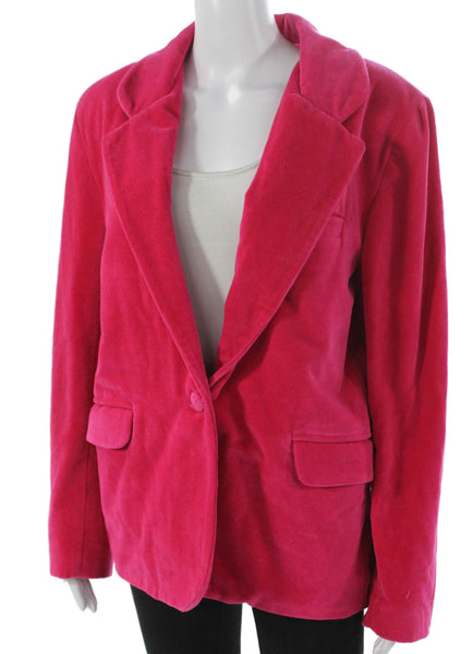 Cynthia Rowley Womens Basic Jacket Cotton Pink Button Long Sleeve Size M