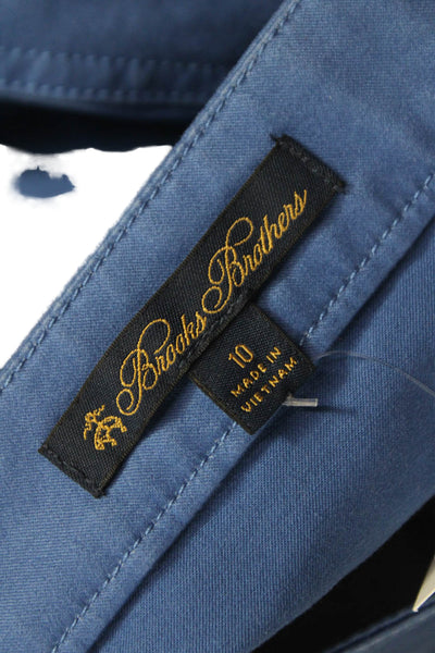 Brooks Brothers Women Chino Pants Blue Cotton Button Size 10