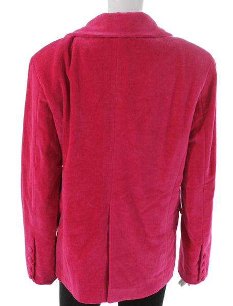 Cynthia Rowley Womens Basic Jacket Cotton Pink Button Long Sleeve Size M