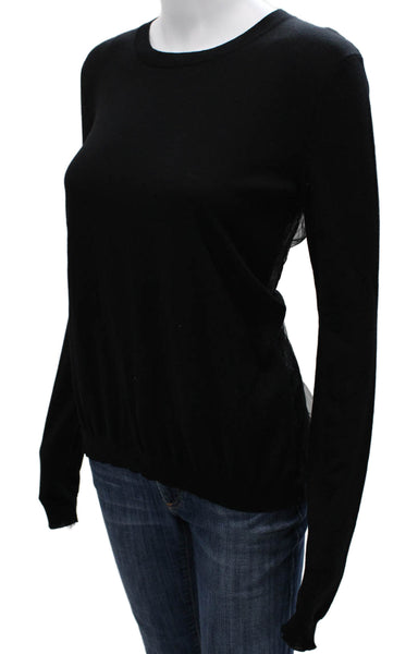 Rochas Women Black Knit Pullover Sweater Crew Neck Long Sleeve Size 40