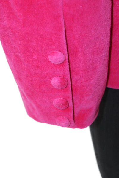 Cynthia Rowley Womens Basic Jacket Cotton Pink Button Long Sleeve Size M