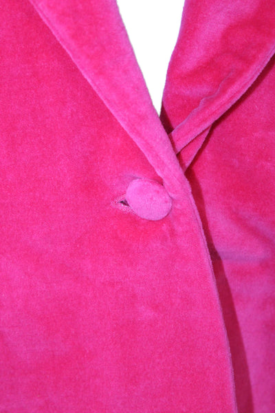 Cynthia Rowley Womens Basic Jacket Cotton Pink Button Long Sleeve Size M