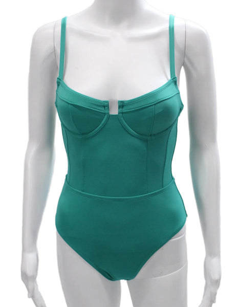 Solid & Striped Womens One Piece Swimwear Green Polyamide Size XS