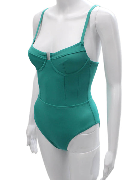Solid & Striped Womens One Piece Swimwear Green Polyamide Size XS
