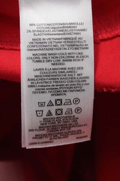 Brooks Brothers Womens Red Chino Pants Cotton Button Size 10