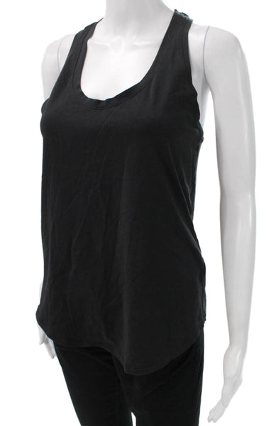 Lululemon Women Black Basic Scoop Neck Sleeveless Tank Polyester Blend Size S