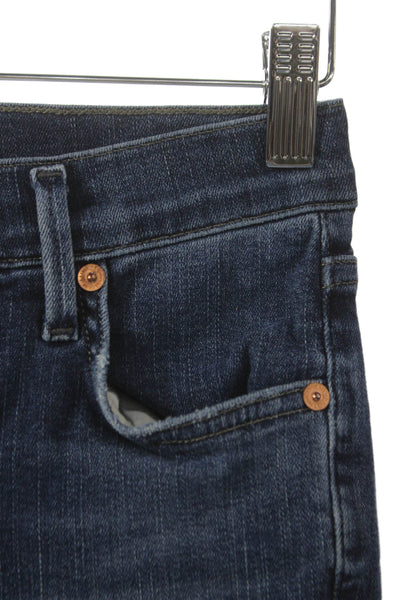 Citizens of Humanity Womens High Rise Quilted Black Suede Jeans Flat Size 24