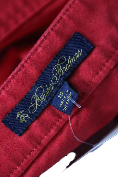 Brooks Brothers Womens Red Chino Pants Cotton Button Size 10