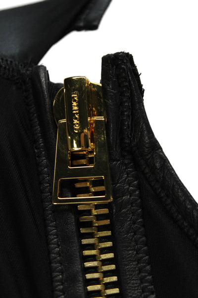 Tom Ford Women Black Viscose Round Neck Long Sleeve Blouse Size 38