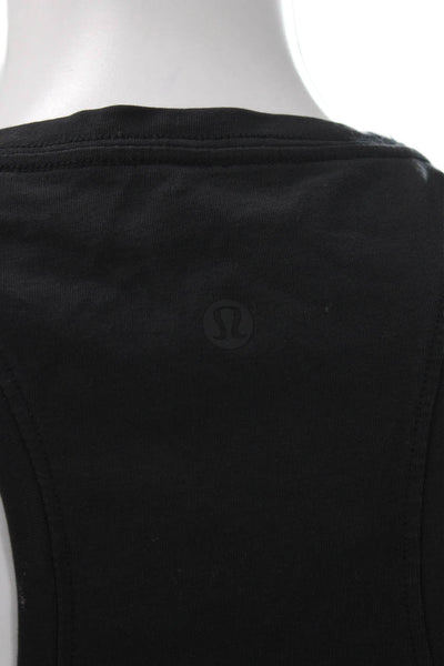 Lululemon Women Black Basic Scoop Neck Sleeveless Tank Polyester Blend Size S