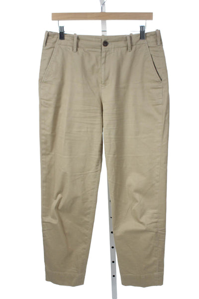 Brooks Brothers Womens Chino Pants Beige Cotton Button Size 8