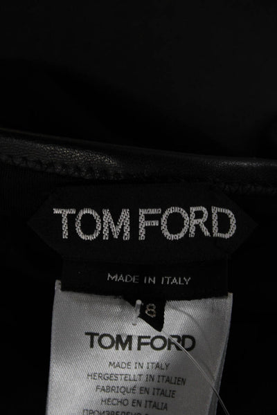 Tom Ford Women Black Viscose Round Neck Long Sleeve Blouse Size 38