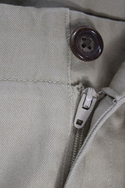 Brooks Brothers Womens Chino Pants Beige Cotton Button Size 8