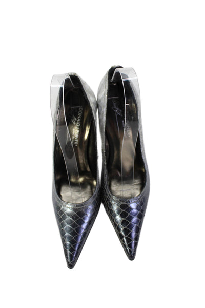 Donald J Pliner Womens Metallic Pointed Toe Stiletto Heels Silver Size 7