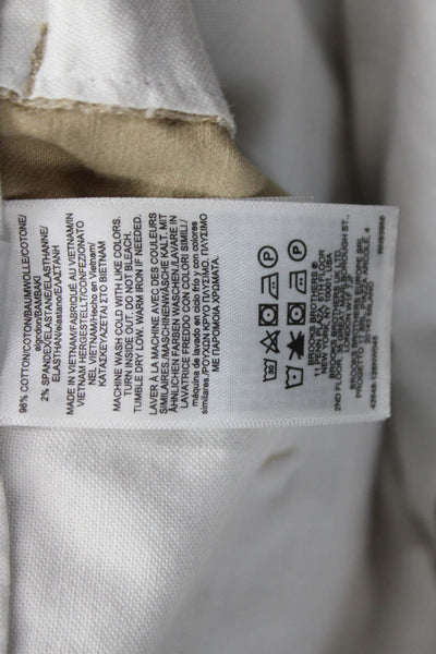 Brooks Brothers Womens Chino Pants Beige Cotton Button Size 8