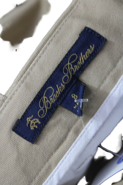 Brooks Brothers Womens Chino Pants Beige Cotton Button Size 8