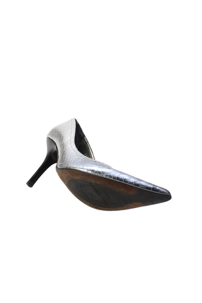 Donald J Pliner Womens Metallic Pointed Toe Stiletto Heels Silver Size 7