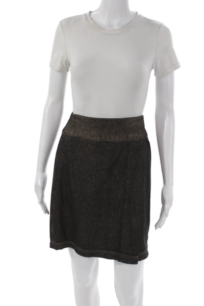 Lilla P Women Short Wrap Skirt Brown Cotton Zip Size 0