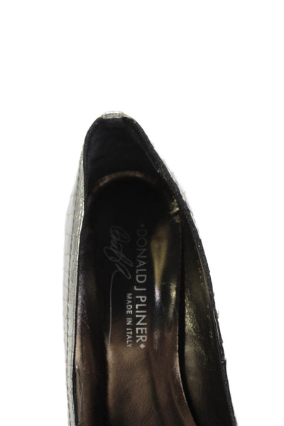 Donald J Pliner Womens Metallic Pointed Toe Stiletto Heels Silver Size 7