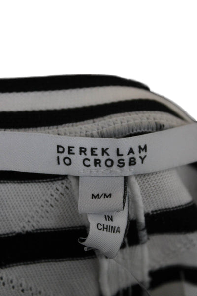 Derek Lam 10 Crosby Women Tshirt Dress Black Striped Cotton Short Sleeve Size M