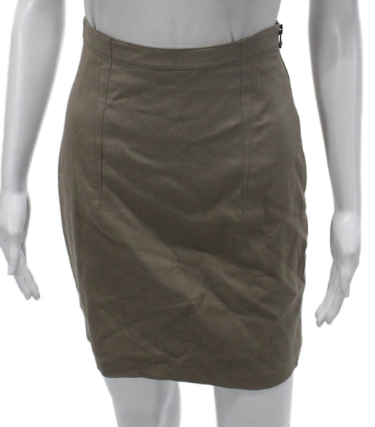 T Alexander Wang Women Brown Straight Pencil Mini Skirt Viscose Zip Size S