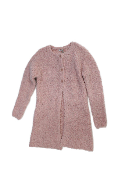 Il Gufo Girls Long Sleeve Long Cardigan Pink Size 8