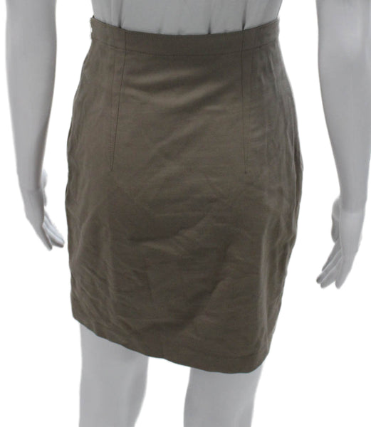 T Alexander Wang Women Brown Straight Pencil Mini Skirt Viscose Zip Size S