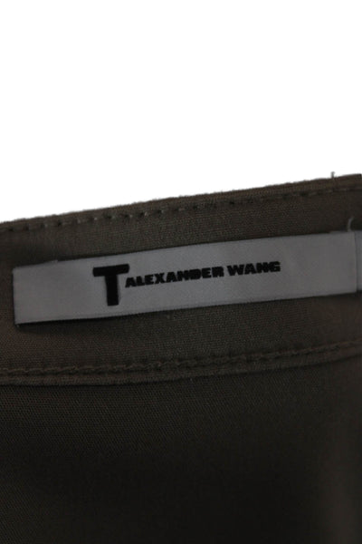 T Alexander Wang Women Brown Straight Pencil Mini Skirt Viscose Zip Size S