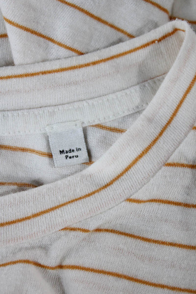 Vince Womens Basic Striped Crew Neck Cotton Blend Short Sleeve T-Shirt Size S