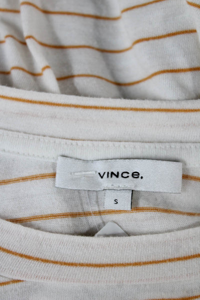 Vince Womens Basic Striped Crew Neck Cotton Blend Short Sleeve T-Shirt Size S
