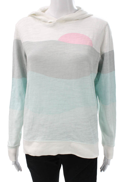 Faherty Unisex Pullover Hoodie Colorblock Multicolor Cotton Size S
