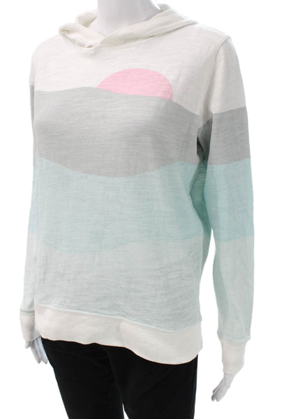Faherty Unisex Pullover Hoodie Colorblock Multicolor Cotton Size S