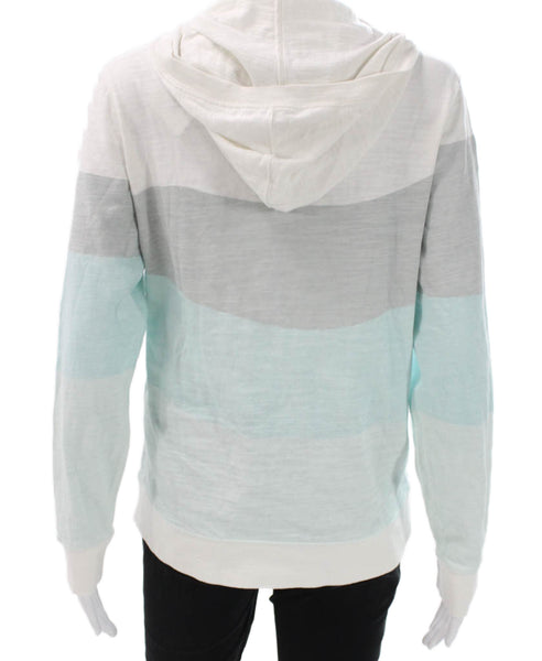 Faherty Unisex Pullover Hoodie Colorblock Multicolor Cotton Size S