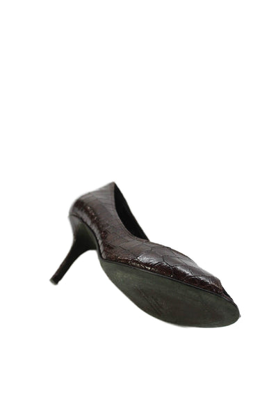 Donald J Pliner Womens Leather Open Toe Heels Brown Size 7.5