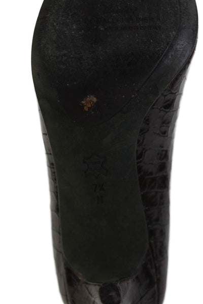 Donald J Pliner Womens Leather Open Toe Heels Brown Size 7.5