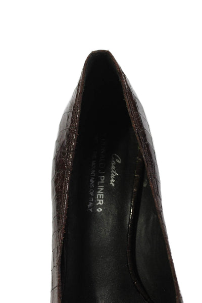 Donald J Pliner Womens Leather Open Toe Heels Brown Size 7.5