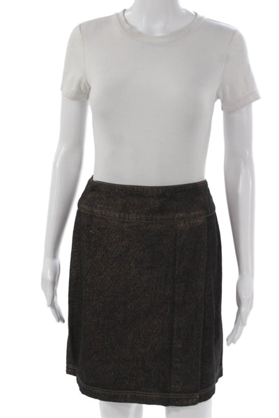Lilla P Women Straight Pencil Skirt Brown Short Zip Size 4